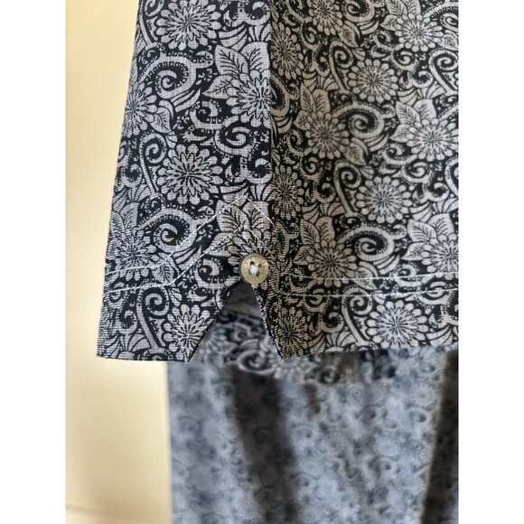 BEN SHERMAN Short Sleeve Shirt Button Sleeve Mens Size 4XL Blue Floral - Picture 5 of 9